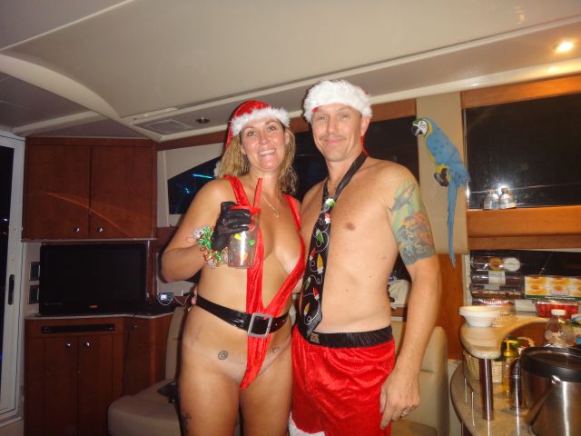 me and hubby in our christmas outfits